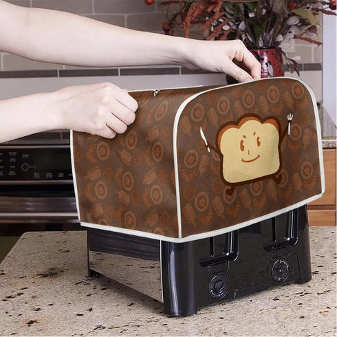 Cartoon Toast Toaster Cover, Waterproof Bread Toaster Oven Cloth with Top Handle, Dust & Fingerprint Protection