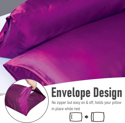 Tyfitb Satin Pillowcase Set - 2-Pack Queen Size 20x30 for Hair & Skin Care, Cooling, Hypoallergenic, Anti-Frizz