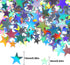 Hestya 60g Star Confetti Glitter, Metallic Foil Stars for Party Wedding Festival Decorations (Holographic Silver)