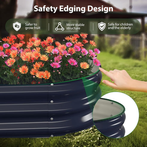 4x2x1 Winpull Raised Garden Bed Kit, ft Galvanized Planter Box Outdoor with Safety Edging, Large Metal Raised Beds