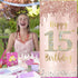 Happy 15th Birthday Door Banner Decorations, Pink Rose Gold 15 Birthday Party Backdrop Sign Supplies