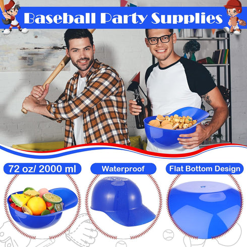 72 oz Favor(Blue,20 Tanlade Large Plastic Baseball Helmet Bowl Baseball Hats Bowls Snack Ice Cream Dessert Helmet Cups