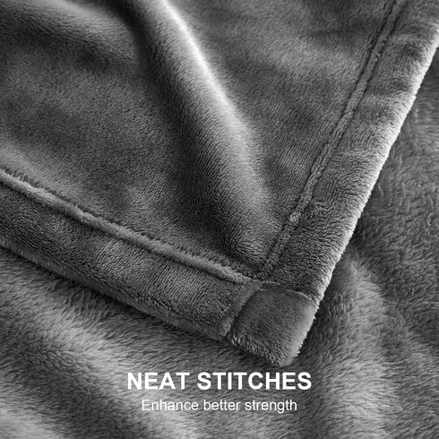 Hansleep Fleece Throw Blanket, Super Soft Flannel Fuzzy Grey, Plush Cozy Blanket for All Seasons, 50x60 Inches