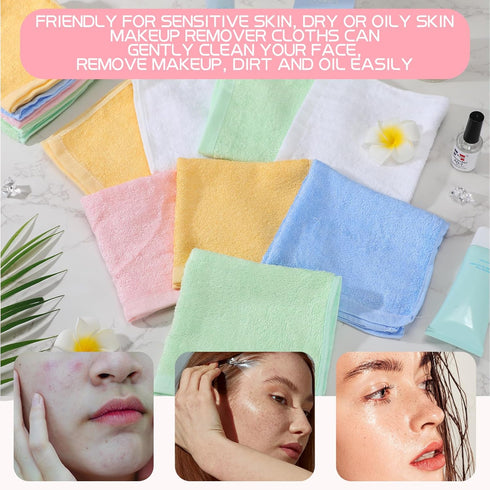 40 Color,12 12 Inch) Newwiee Pcs Wash Cloth Bulk Cotton Bath Hand Face Washcloths Soft Quick Drying Towel for Women