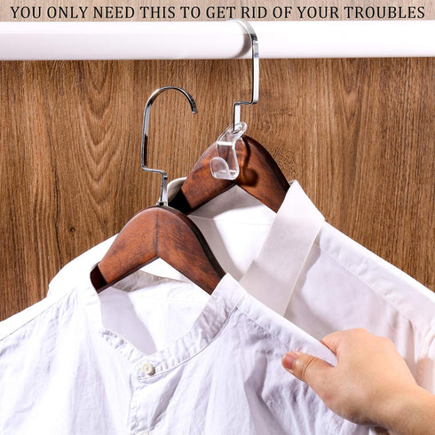 Jetec 48 Pieces Clear Clothes Hanger Connector Hooks, Cascading Connection Clips for Clothes Closet Organization