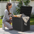 30 YITAHOME Gallon Outdoor Storage Box, Small Water Resistant Resin Deck Box, Indoor Outdoor Lockable Rattan Storage