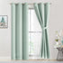 80% 84 inch Grommet 37"Wx84"Lx2 Bujasso Aqua Blackout Curtains with Sheer Overlay Mix and Match Double Layer Thermal
