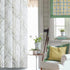 FMFUNCTEX Linen Semi Sheer Curtains, Sage Green White, 54 Inches Long for Living Room, Grommet Top 2 Panels