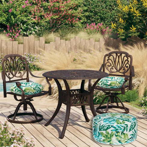 Ottoman,20"x9" Inflatable Outdoor Portable Patio Pouf,Water Resistant,Fade-Resistant,Round Blow Up Footrest Stools
