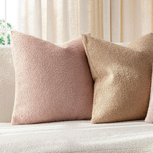 Cozy 26x26 Inch,1PC,Light Foindtower Decorative Textured Boucle Throw Pillow Covers Accent Solid Pillow Cases Neutral