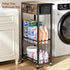 3-Tier Lewondr Bathroom Organizer and Storage Cart with Drawer, Narrow Rolling Utility Cart with Wood Top and Wheels