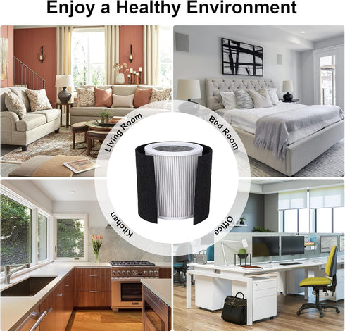 H-PF400 HEPA Filter Replacement Kit, Compatible for Hunter HP400 Air Purifier Series, 1 HEPA Filter + 4 Pre-Filters
