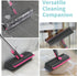 3 1 AIR U+ Floor Scrub Brush with Long Handle, in Scrape and Heavy-Duty Stiff Bristle Scrubber Brush for Cleaning