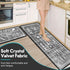 Grey Kitchen Rugs, Non-Skid Washable Microfiber Mats, Kitchen Rules Theme Decor Sets of 2