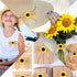 Syhood 12 Pieces Sunflower Burlap Bow 3 Inch, Summer Artificial Handmade Wreath Bow for Crafts Home Decoration