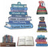 DD-life 10 6) Pcs Book Lovers Heart Librarian,Books Stacked,Christmas Ornaments,Bookshelf Decor,Library