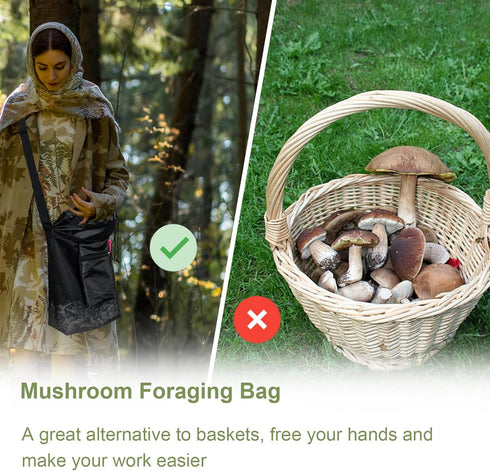 1 Pc Mesh Foraging Bag with Drawstrings & Bottom Support for Mushrooms,Herbs, Wild Plants, Durable Harvesting Morel