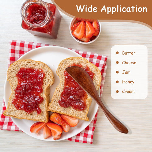 6Pcs Wooden Butter Knife, 5.9 Inch Jelly Cheese Spreaders for Kitchen & Restaurant (6Pcs)