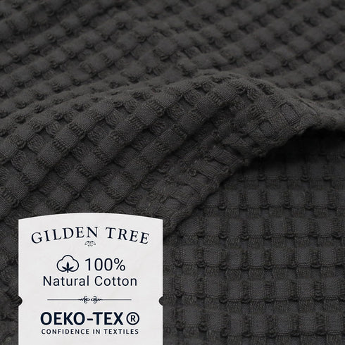 Set 4, GILDEN TREE Waffle Bath Towels Wash Cloths for Showering, Exfoliating Washcloth Quick Dry Towel, Face Towels