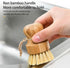 BIEAEIA Natural Sisal Dish Washing Brush Bamboo Round Scrub Brush Pots Pans Vegetables Household Cleaning Brush (Sisal)