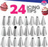 Riccle 94 pcs Cake Decorating Kit - Includes 50pcs 16 Inch Disposable + 2 Reusable Piping Bags, 24 Tips, 2 Spatulas, 3