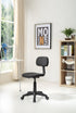 Hodedah Adjustable Height Armless Task Chair, Low-Back Swiveling with Padded Back and Seat in Black