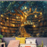 60"X40" GOAOK Fantasy Library Tapestry For Classroom, Mysterious Tree Magic Bookshelf Aesthetic Tapestries, Witchy