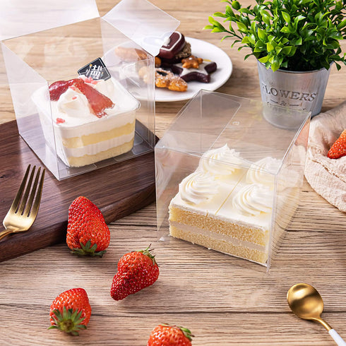 Clear Candy Apple Boxes with Hole, 4"x 4"x 4", Set of 20 Food-Grade Treat Boxes for Caramel Apples