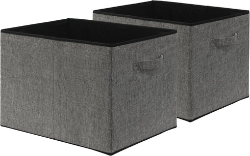 Simple Houseware Extra Large Fabric Storage Bin Basket with Handles, Dark Gray, 2 Pack.