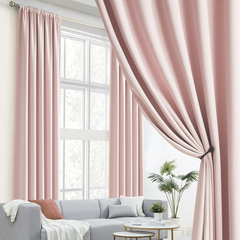 120 Inches (52 120 Inch, 2 DUALIFE Back Tab and Rod Pocket Curtains Long - Thermal Insulated Living Room Blackout