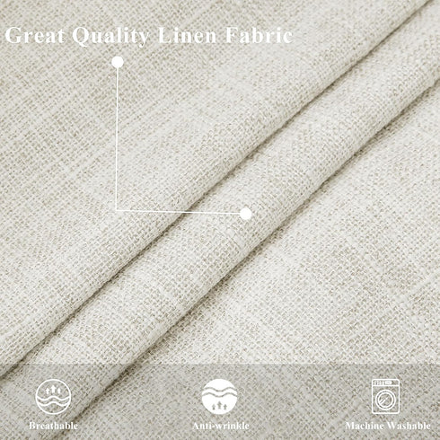 decorUhome Decorative Outdoor Throw Pillow Covers, 16x16 Set of 2, Rustic Neutral Farmhouse Linen for Couch