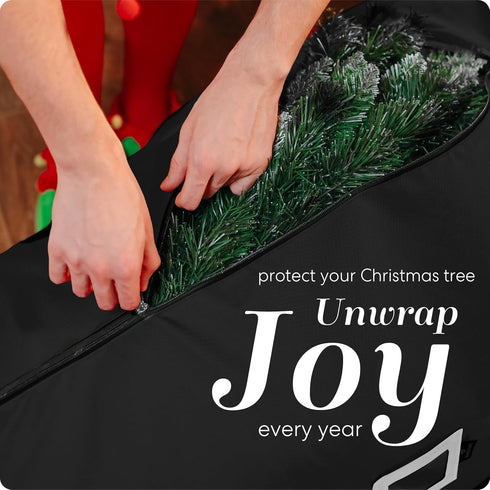 Handy Laundry Rolling Tree Storage Bag for 9-Foot Artificial Christmas Tree, Zippered with Carry Handles and Wheels,