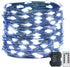 JMEXSUSS 33ft 100LED White Fairy Lights Battery Operated, Green Copper Wires Christmas