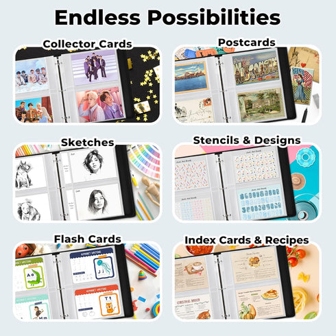 Dunwell 5x7 Photo Sleeves for 3-Ring Binder, 10 Pack for 40 Pictures, Acid-Free Poly Plastic Photo Album Refill
