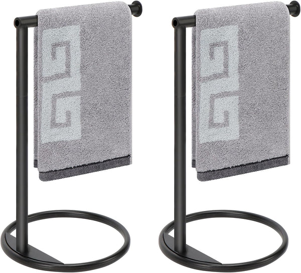 NearMoon Hand Towel Holder Stand, Thicken Metal L Shape Towel Rack, Free-Standing Towel Bar for Bathroom Kitchen