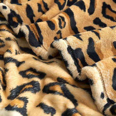 Cozy 50"*60" Bliss Leopard Print Fuzzy Throw Blanket for Couch - Thick Soft Warm Fleece Blankets for Room Decor