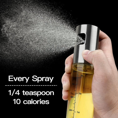 NORBASE 2 Pack Oil Sprayer for Cooking, Upgraded Olive Oil Spray Bottle Mister Refillable with Scale Air Fryer