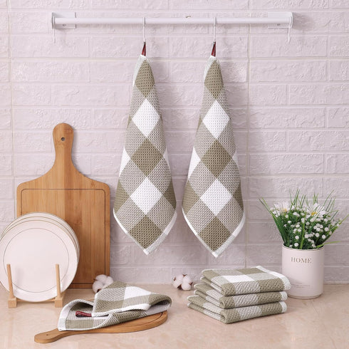 Set, 28 13 Inch 12 12 Inch, Set 8 Mordimy Kitchen Towels and Dish Cloths X and X of Soft and Super Absorbent Dish