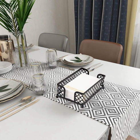 MOLEDINO Guest Towel Napkin Holder for Bathroom, Disposable Paper Hand Towel Holder Tray Metal Black Dinner Napkin