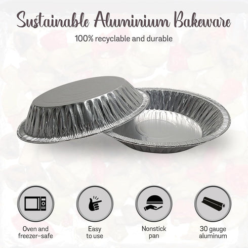 KitchenDance Disposable Aluminum Foil Mini Pie Pan, 6 Inches Round, Pack of 50