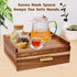 NANXITU Drawer,with12 Countertop Acacia Wood Tea Holder Organizer,Tea Box Organizer Storage Box,Tea Caddy for Tea Bags