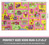 5.2x3.3 Capslpad Kid Rug for Playroom Pink Play Rug Traffic Road Car Play Mat ft Educational Learning Area Rug Washable