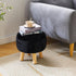Office,12.6" D12.6" W12.6" UHBD035B YMYNY Round Pouf Ottoman Small Foot Stool Faux Fur Foot Rest for Couch Modern Boho