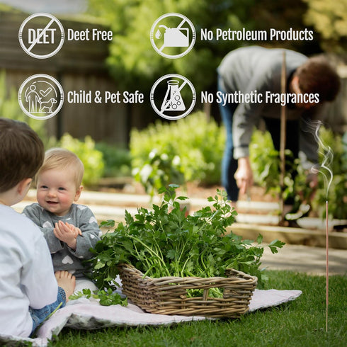 100 Pcs Farm Raised Candles - USA Made Mintronella Natural Mosquito Repellent Sticks for Outdoor Insect