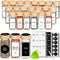 Churboro 48 Spice Jars with Labels- Spice Jars with Bamboo Lids -