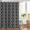 Biscaynebay Textured Fabric Shower Curtains, 72" x 72", Black Morocco Pearl Printed Linen