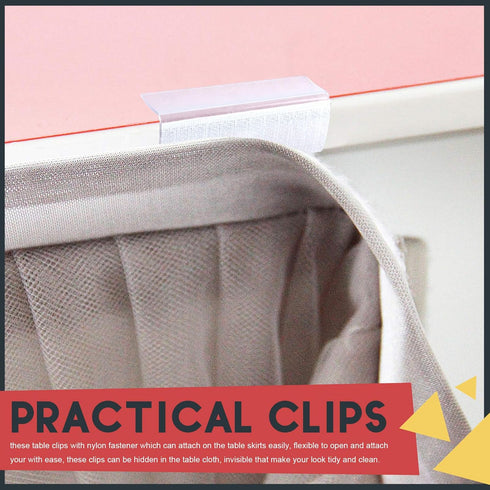 Hilitchi 30Pcs Table Cover Tablecloth Clips, EC Model Skirting Clips with Hook and Loop for Table 3/4inch - 1inch