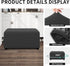 Easy-Going 100% Dual Waterproof Stretch Ottoman Cover, Large Dark Gray Furniture Protector with Elastic