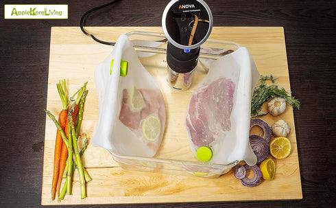 AppleKoreLiving Sous Vide Reusable Silicone Bags | Set of 2 Extra Large BPA Free Bags for Sous Vide Cooking