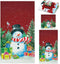 Preboun 3 Pack Christmas Snowman Bathroom Towels Set Winter Hand Towels for